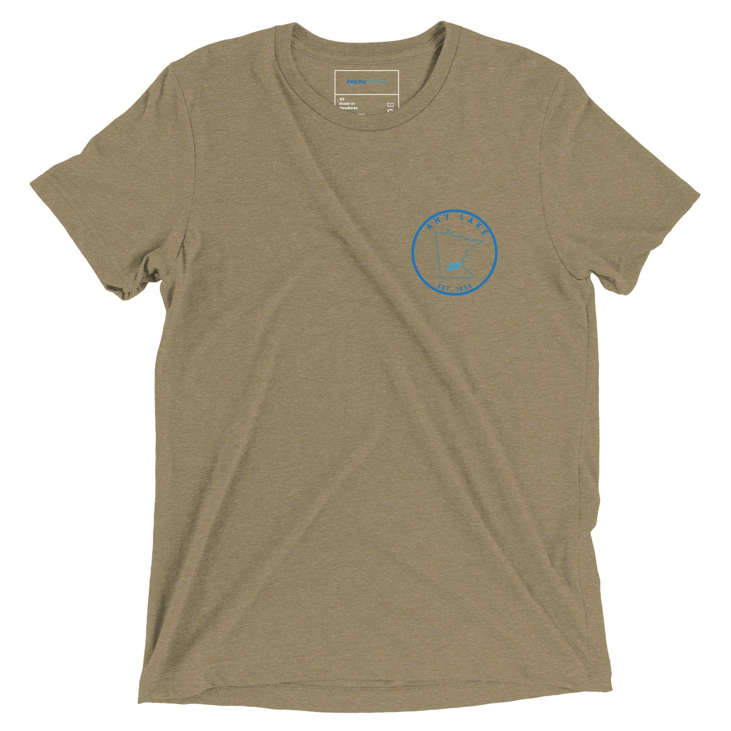 Custom Freshwater State Outline Blue Short sleeve t-shirt