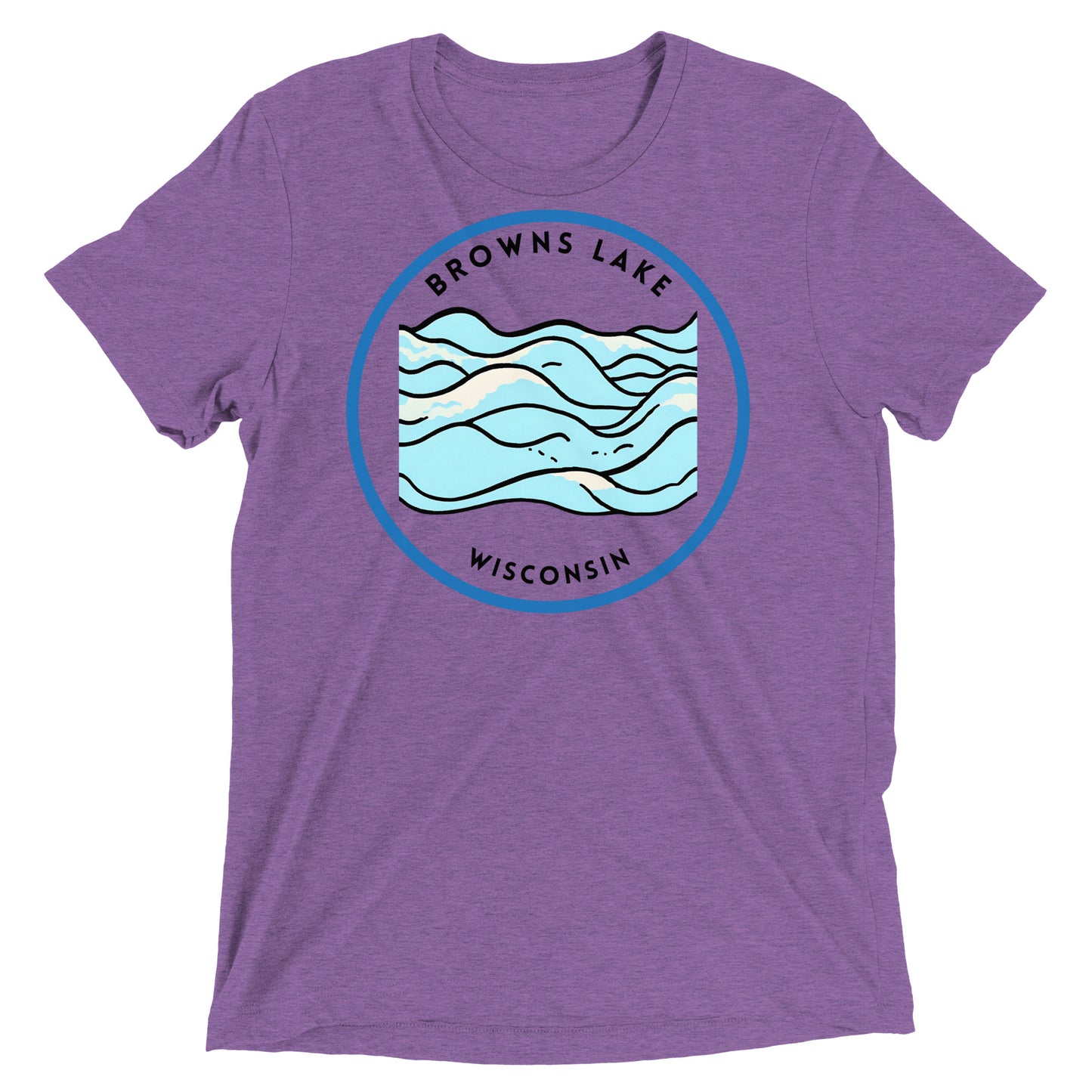 Browns Lake Wisconsin Freshwater Waves Short sleeve t-shirt