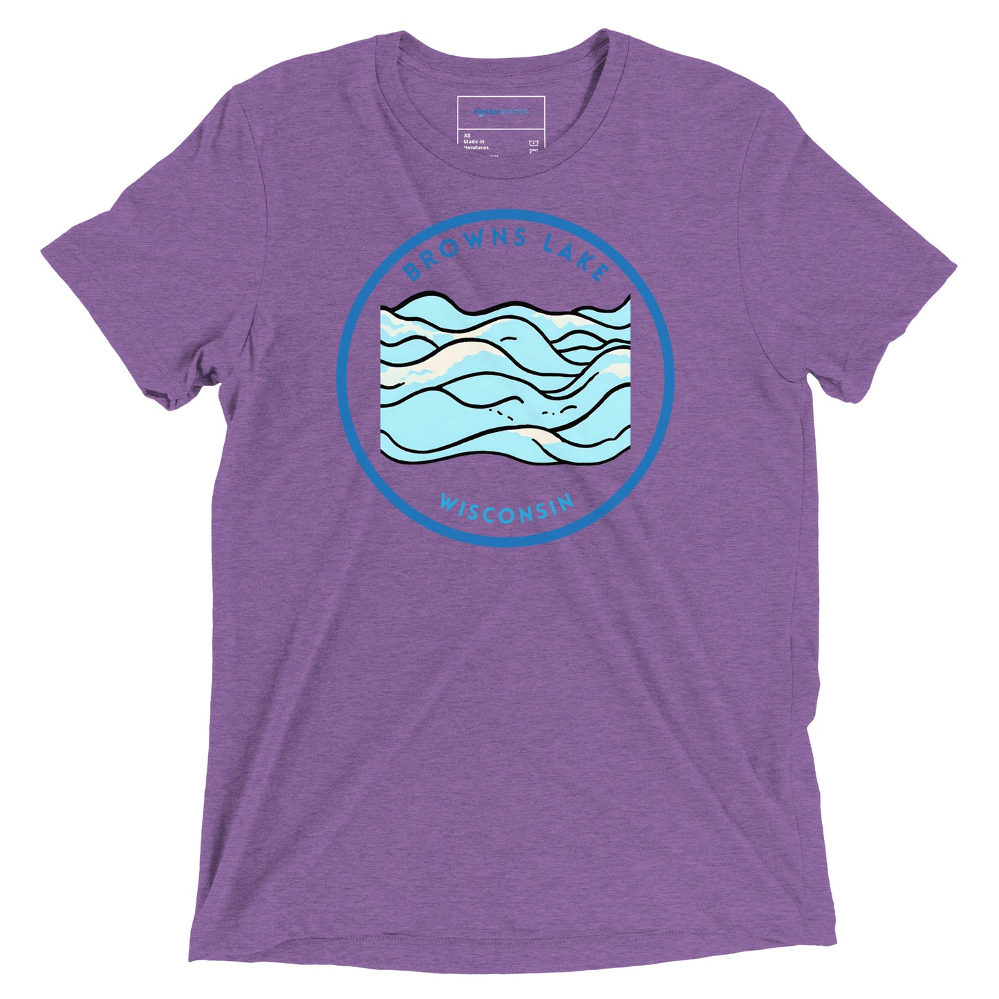 Browns Lake Wisconsin Freshwater Waves Short sleeve t-shirt