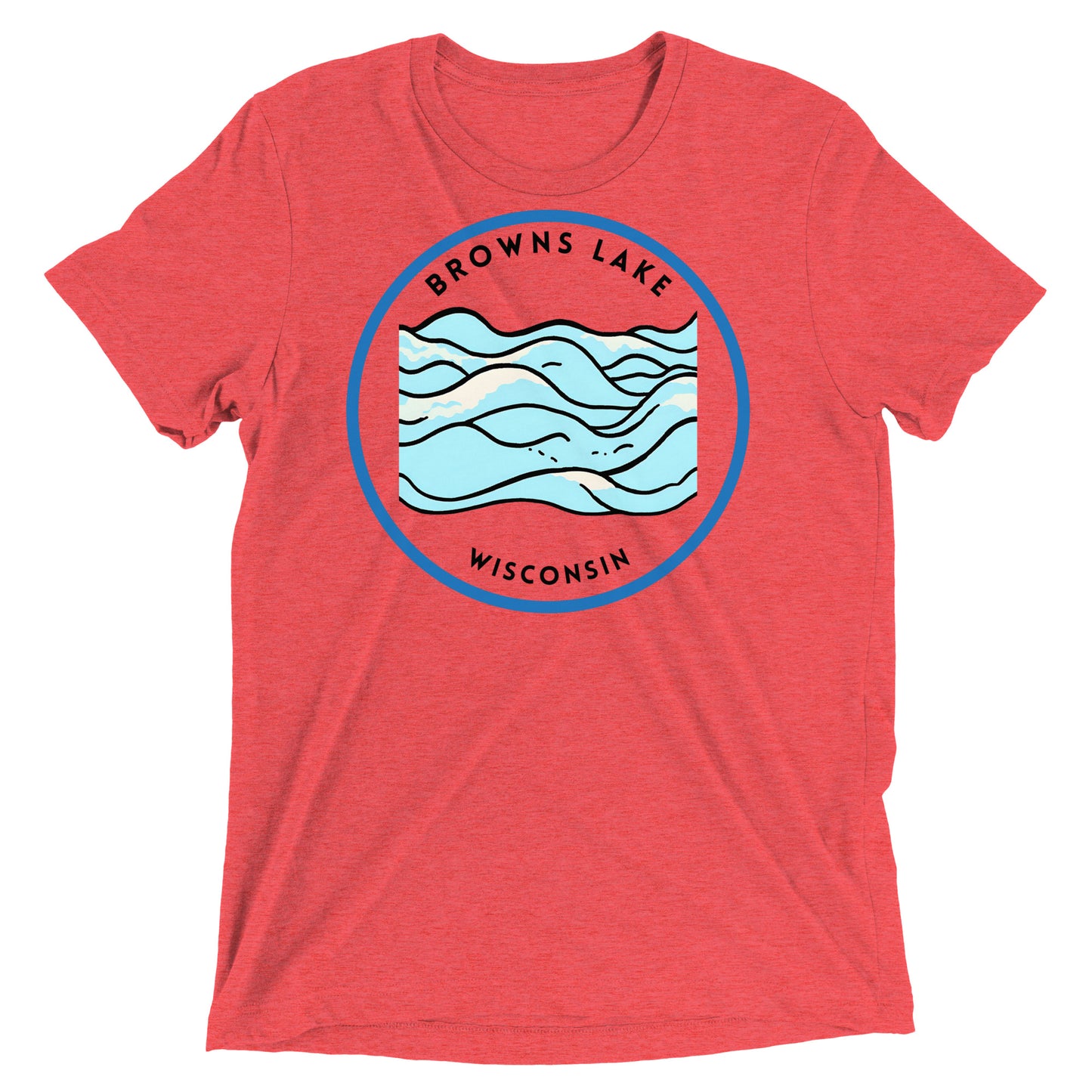 Browns Lake Wisconsin Freshwater Waves Short sleeve t-shirt