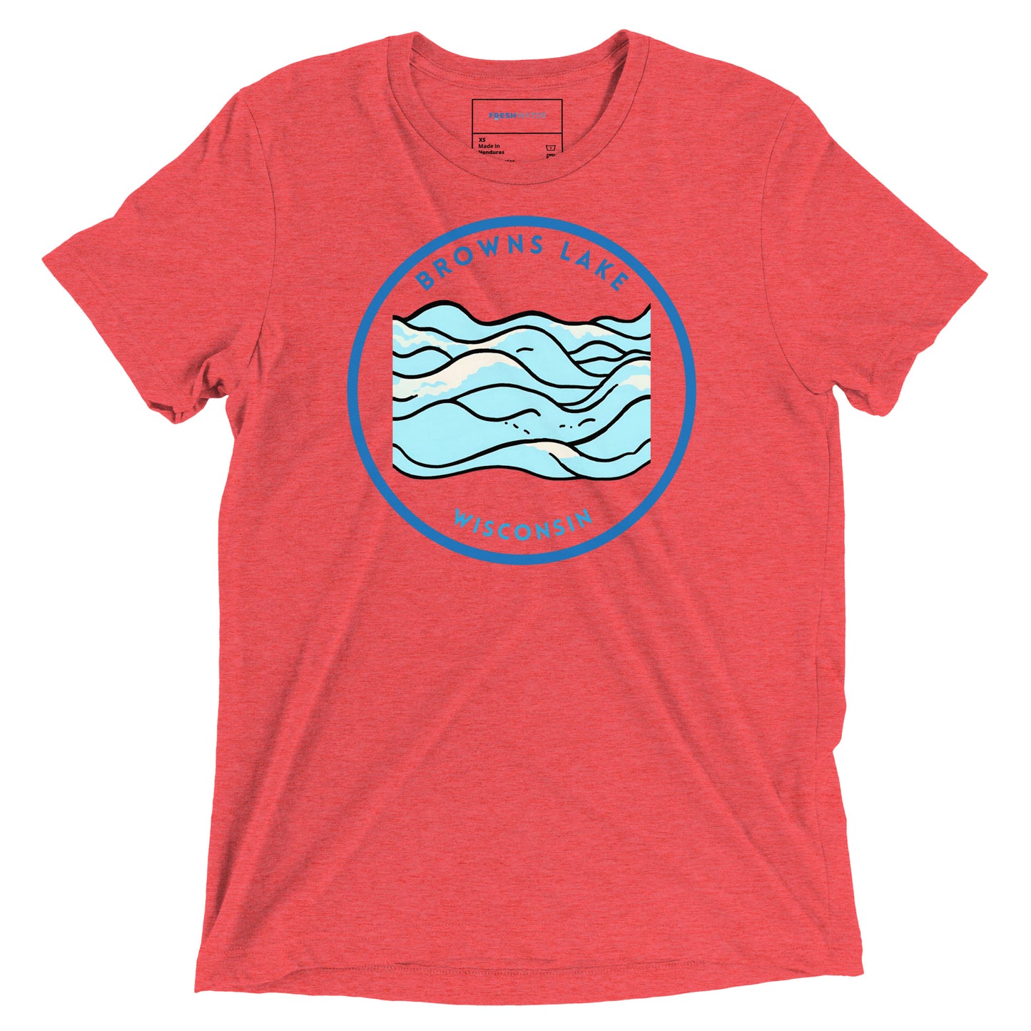Browns Lake Wisconsin Freshwater Waves Short sleeve t-shirt