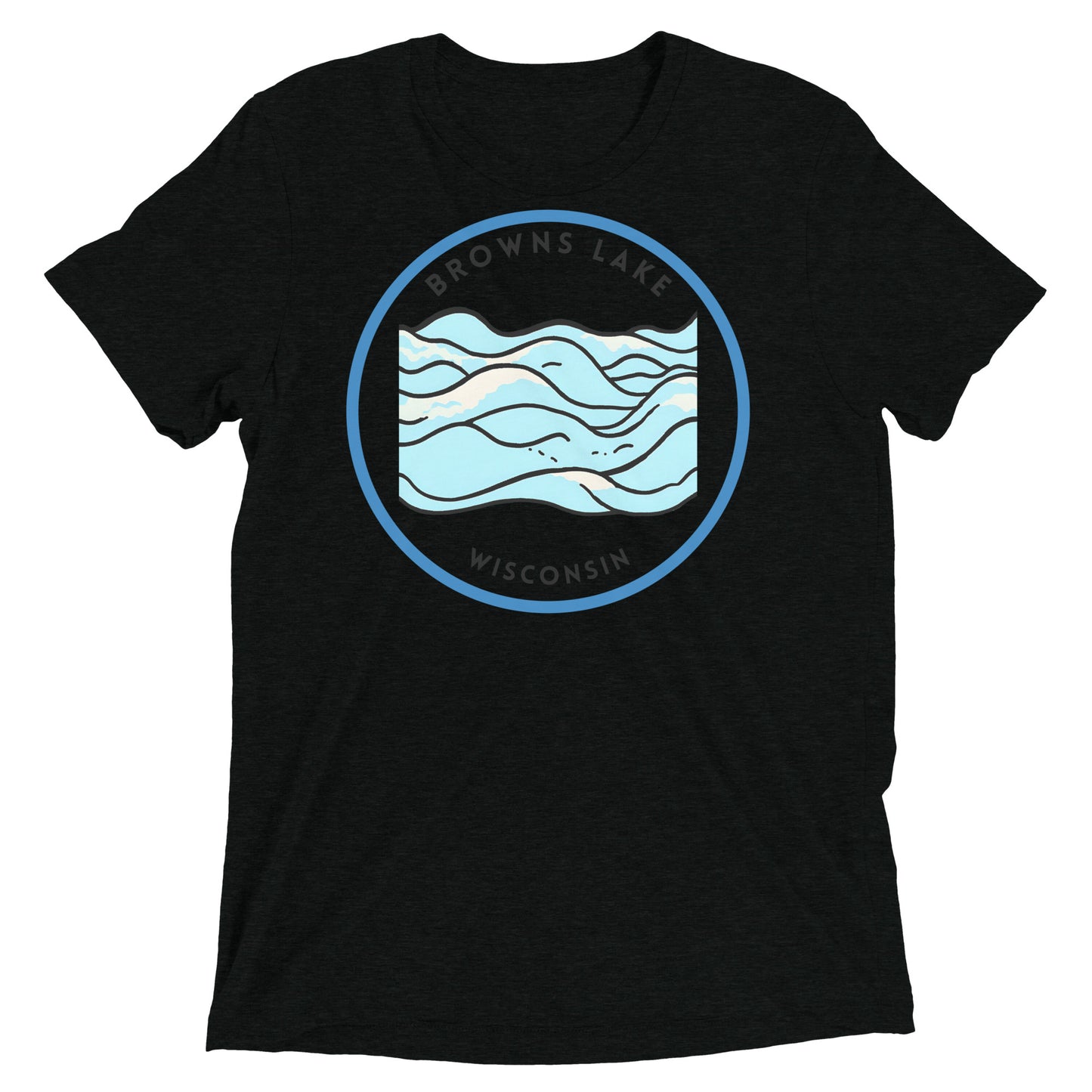 Browns Lake Wisconsin Freshwater Waves Short sleeve t-shirt