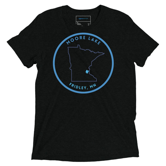 Moore Lake Minnesota Freshwater Outline Short sleeve t-shirt