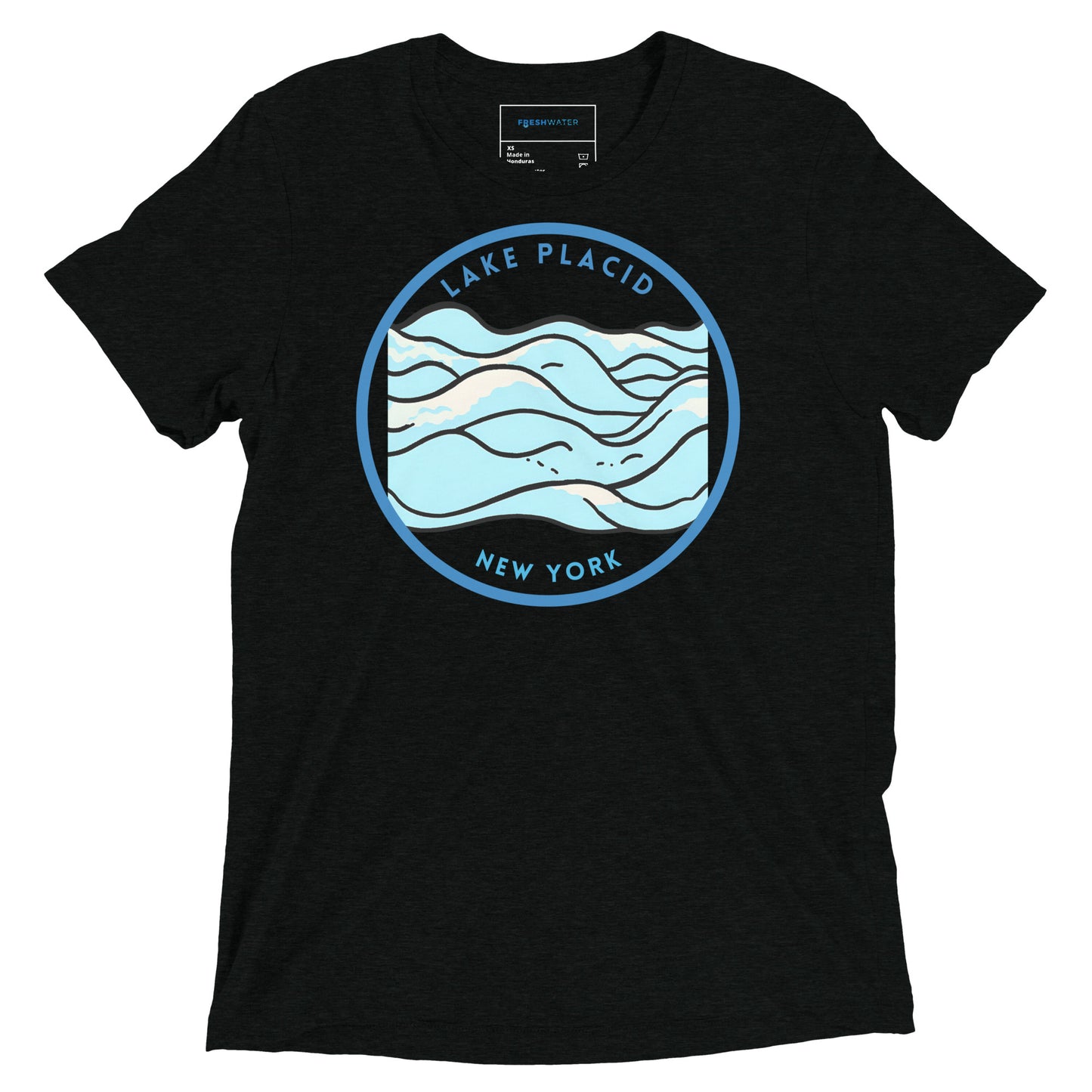 Lake Placid New York Freshwater Waves Short sleeve t-shirt
