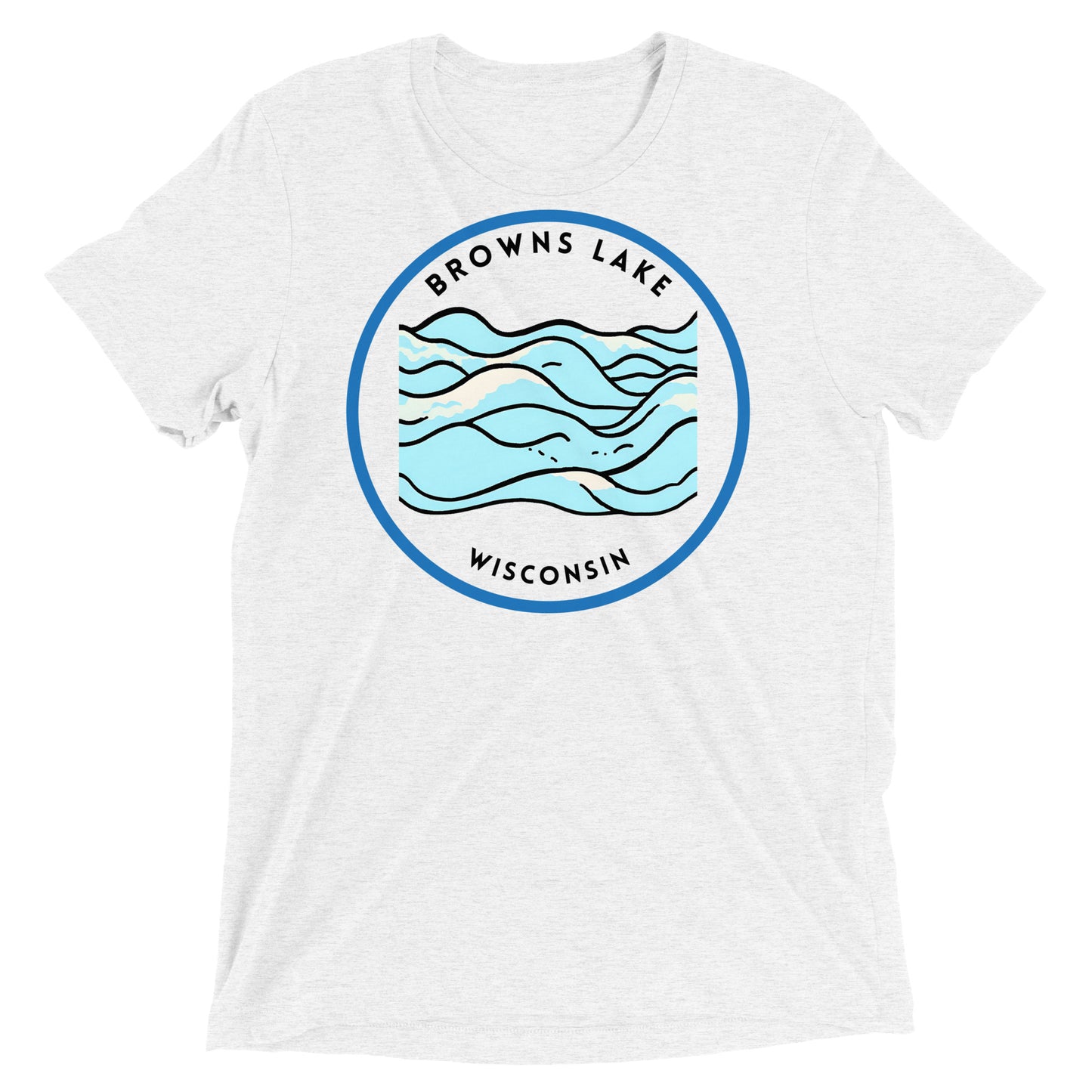 Browns Lake Wisconsin Freshwater Waves Short sleeve t-shirt