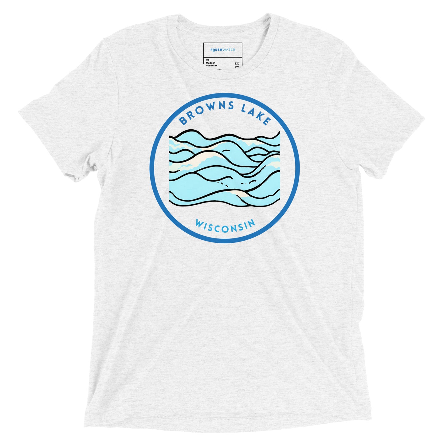 Browns Lake Wisconsin Freshwater Waves Short sleeve t-shirt