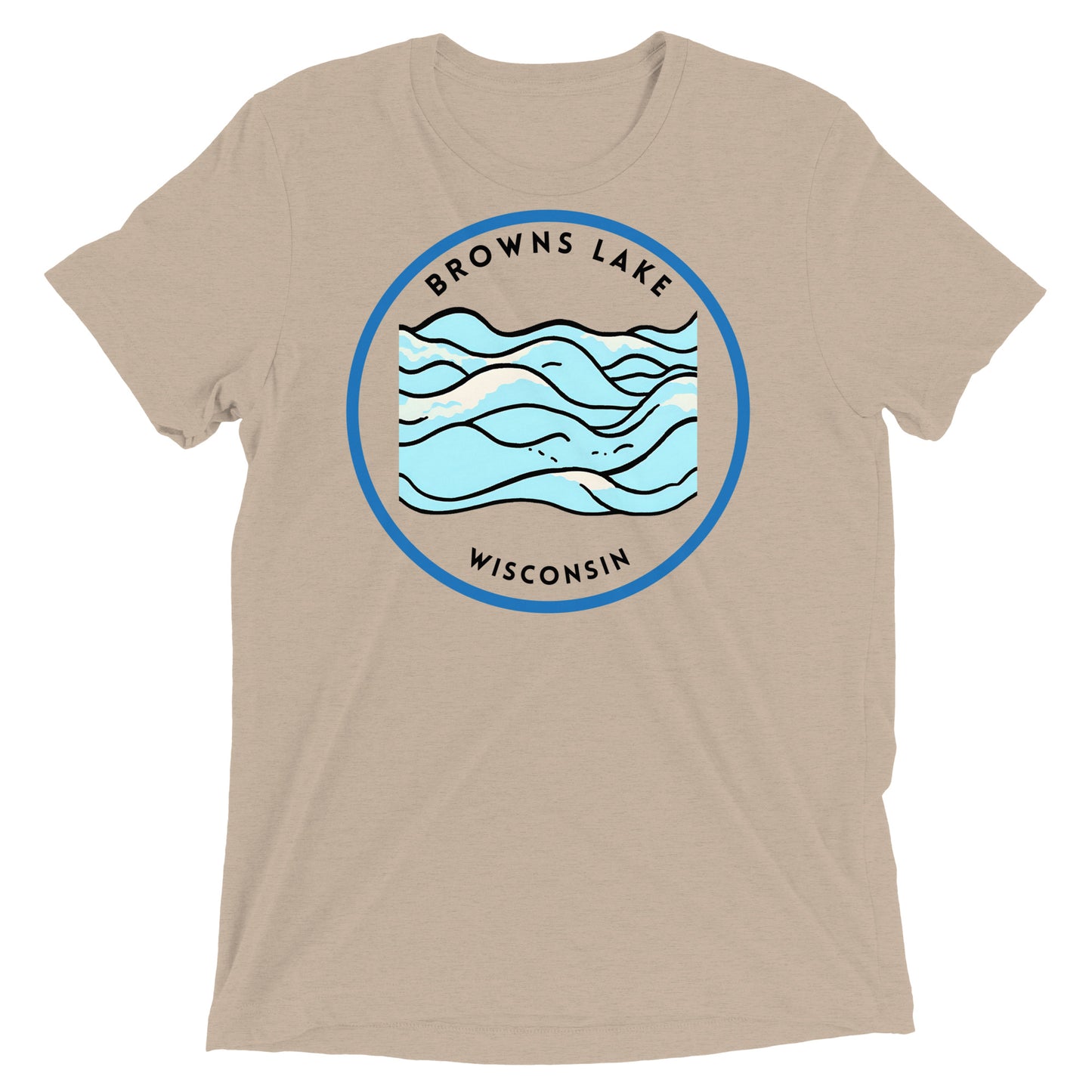 Browns Lake Wisconsin Freshwater Waves Short sleeve t-shirt