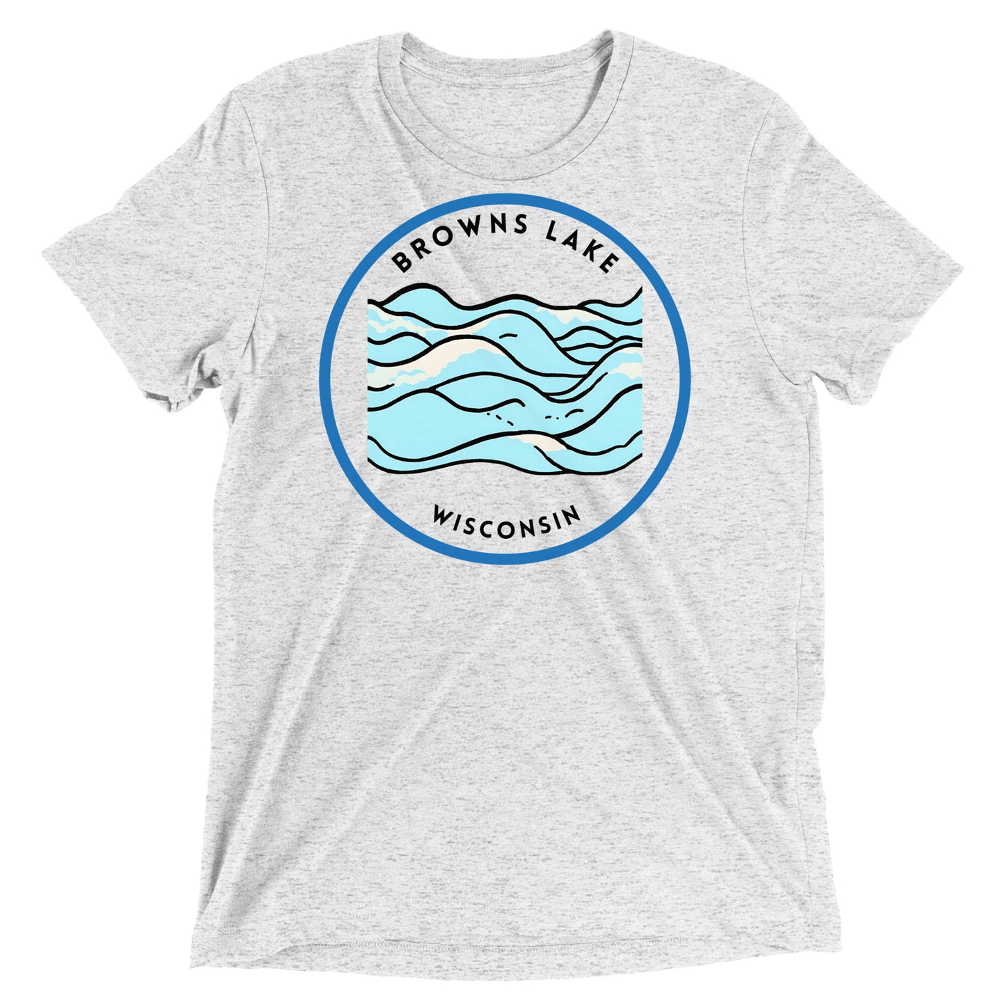 Browns Lake Wisconsin Freshwater Waves Short sleeve t-shirt