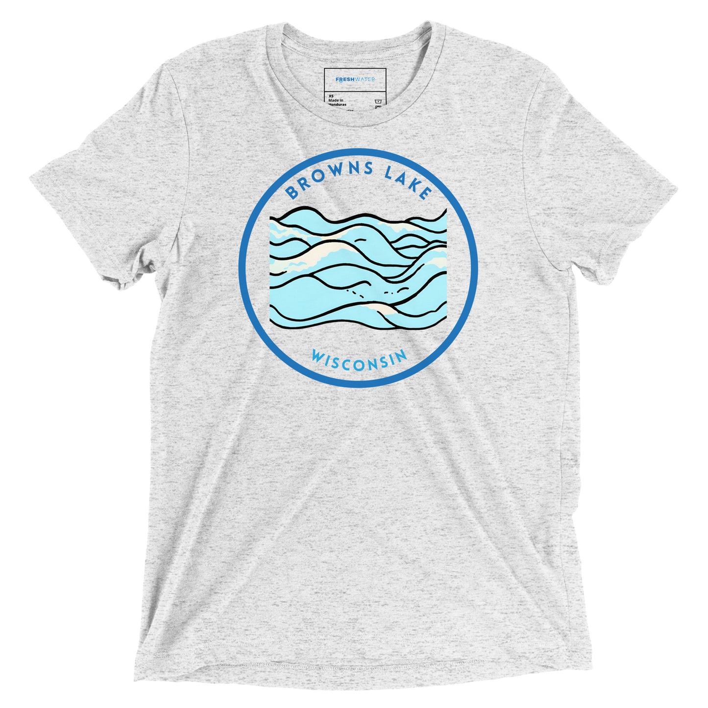 Browns Lake Wisconsin Freshwater Waves Short sleeve t-shirt