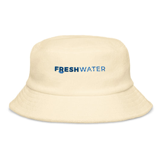 Unstructured terry cloth bucket hat