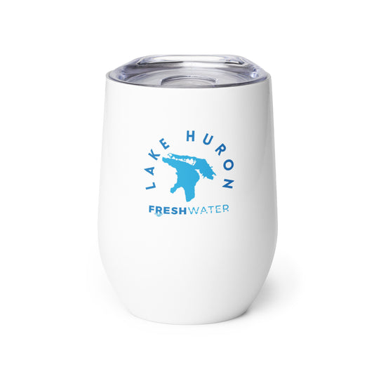 Lake Huron Freshwater Blue Wine tumbler