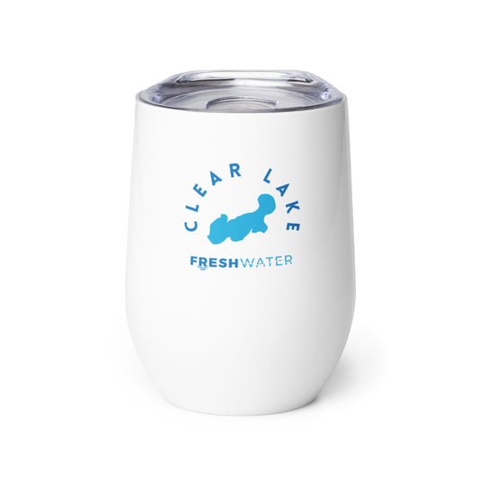 Clear Lake Iowa Blue Wine tumbler