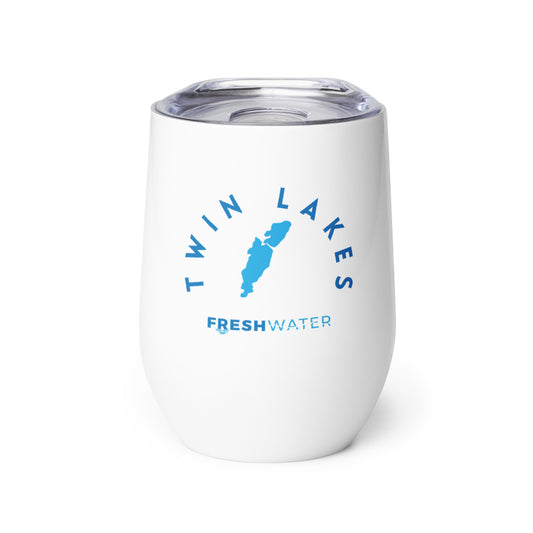 Twin Lakes Wisconsin Freshwater Blue Wine tumbler