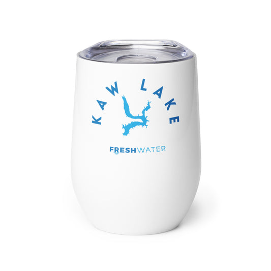 Kaw Lake Oklahoma Freshwater Blue Wine tumbler