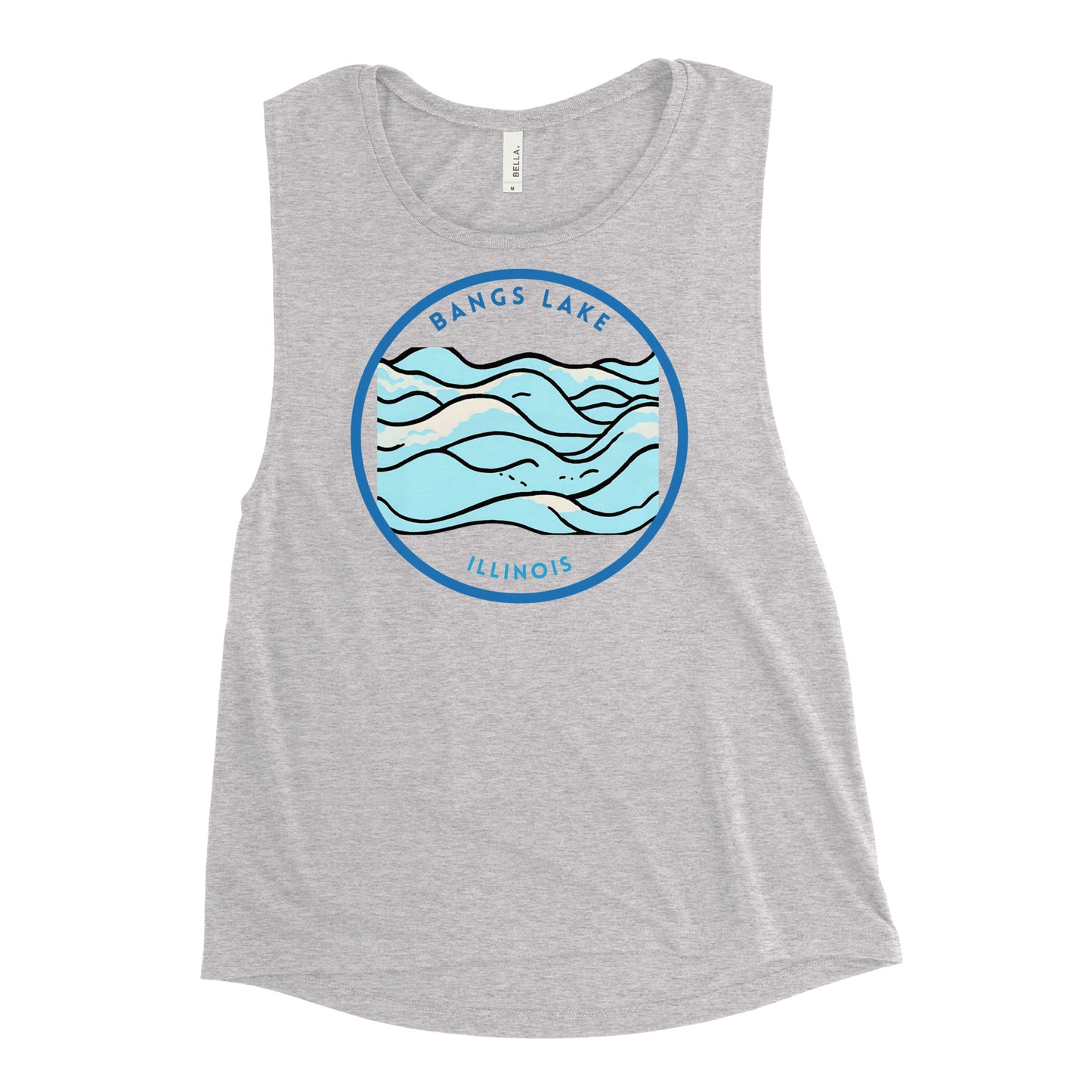 Bangs Lake Illinois Freshwater Waves Ladies’ Muscle Tank