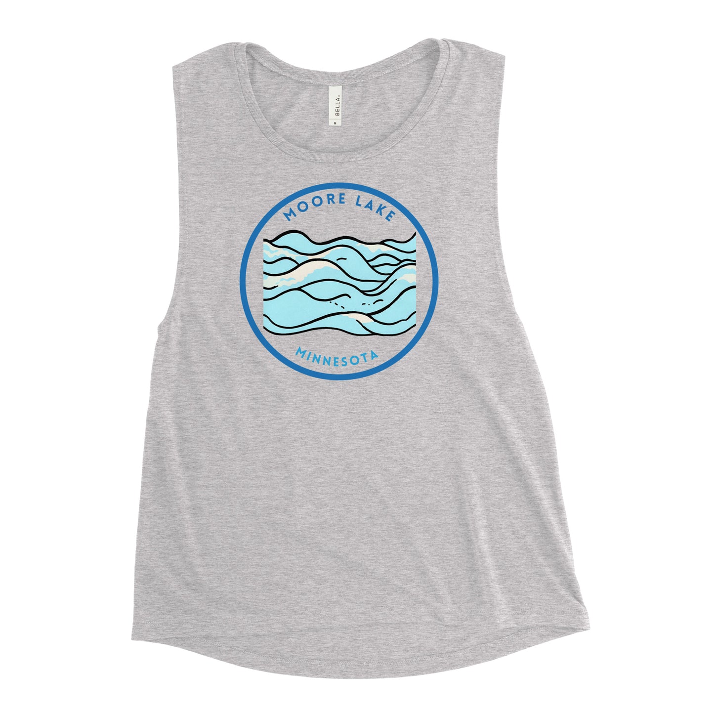 Moore Lake Minnesota Freshwater Waves Ladies’ Muscle Tank