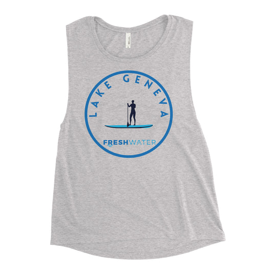 Lake Geneva Wisconsin Freshwater Paddle Ladies’ Muscle Tank
