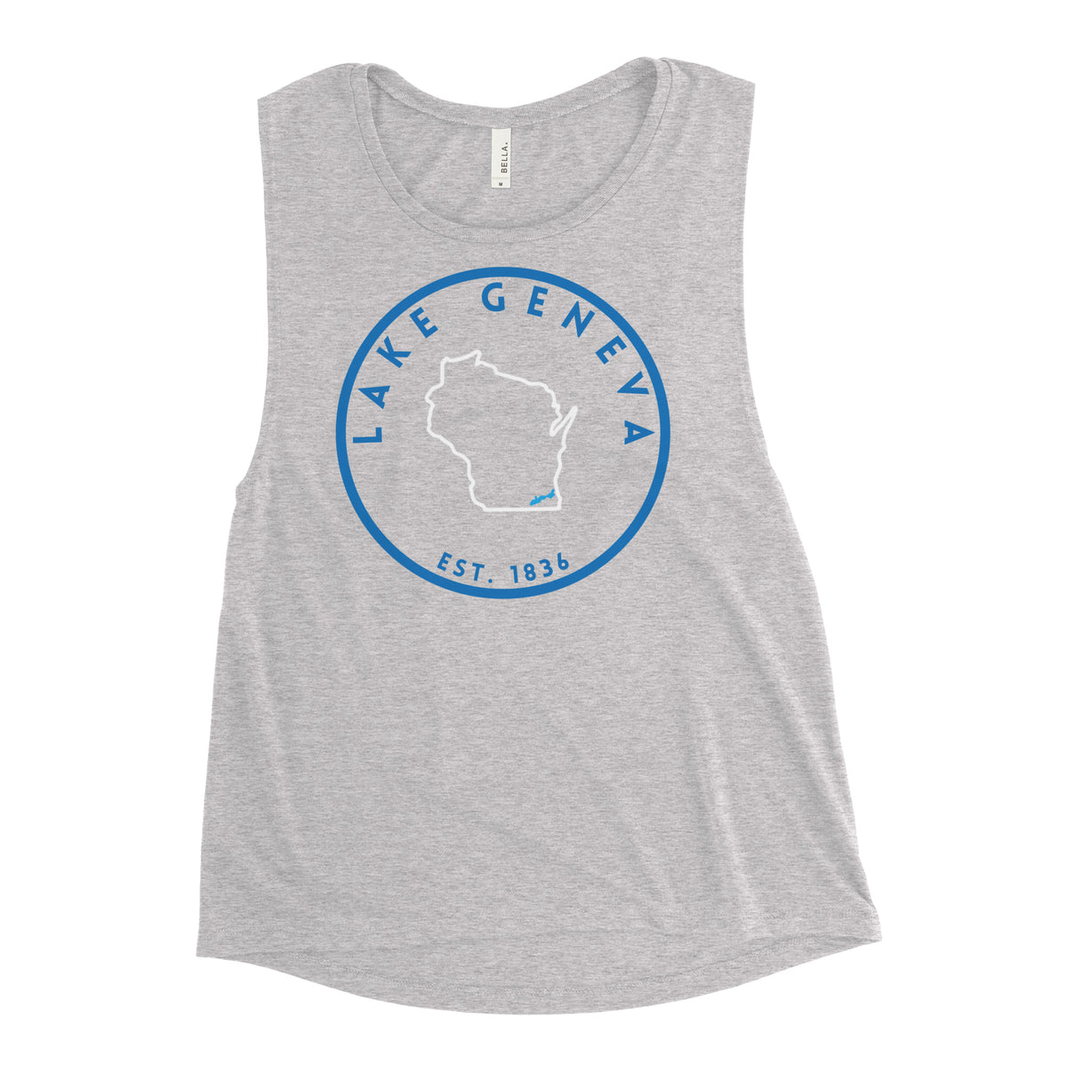 Lake Geneva Wisconsin Freshwater LO Ladies’ Muscle Tank