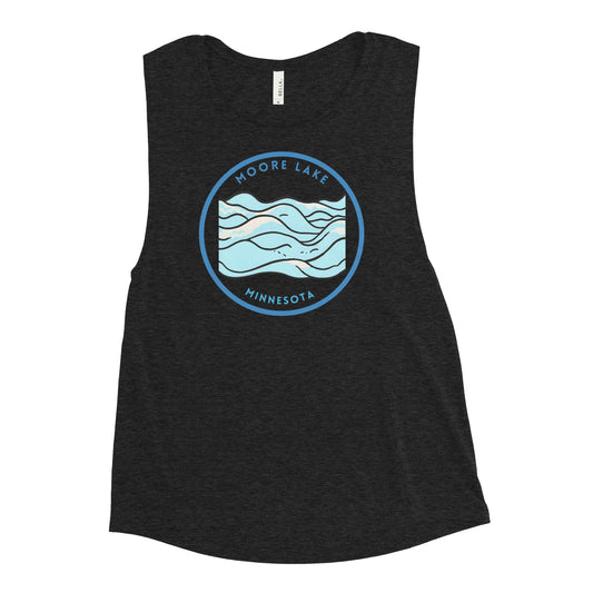 Moore Lake Minnesota Freshwater Waves Ladies’ Muscle Tank
