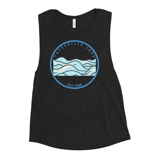 Yatesville Lake Kentucky Freshwater Waves Ladies’ Muscle Tank