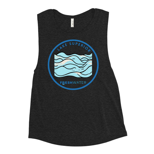 Lake Superior Freshwater Waves Ladies’ Muscle Tank