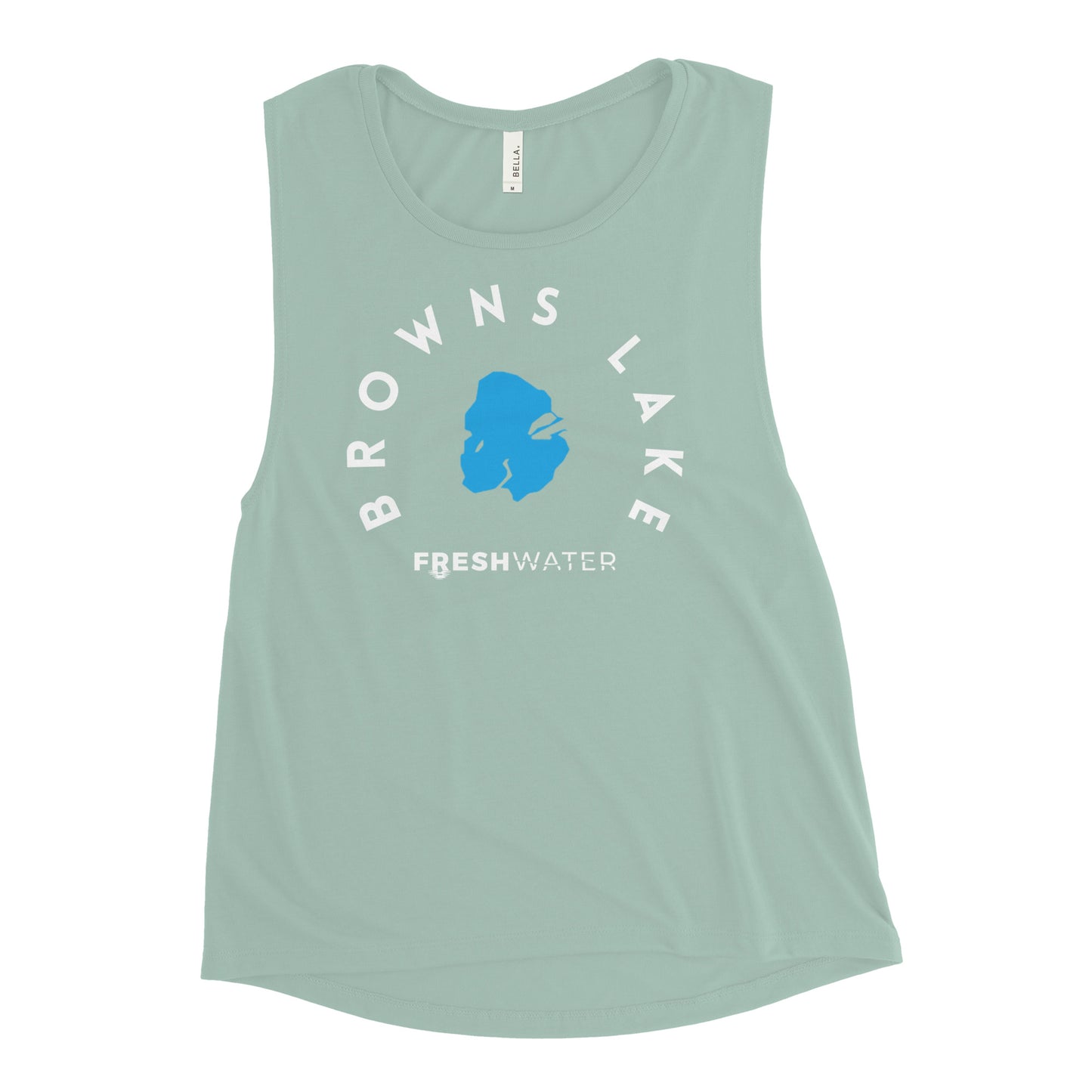 Browns Lake Wisconsin Freshwater WB Ladies’ Muscle Tank