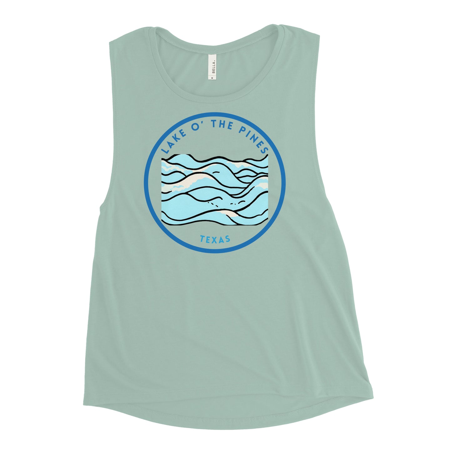 Lake O' the Pines Texas Freshwater Waves Ladies’ Muscle Tank
