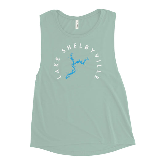 Lake Shelbyville Illinois Freshwater WB Ladies’ Muscle Tank