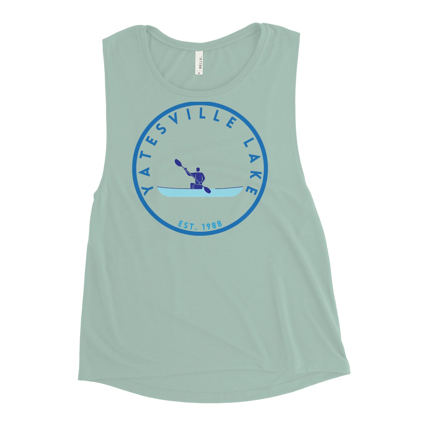 Yatesville Lake Kentucky Freshwater Kayak Ladies’ Muscle Tank