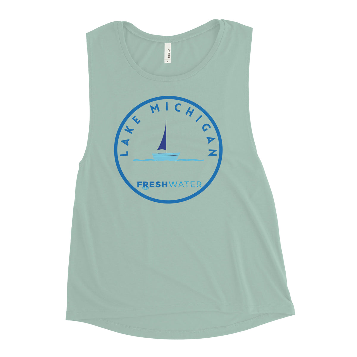Lake Michigan Freshwater Sailing Ladies’ Muscle Tank