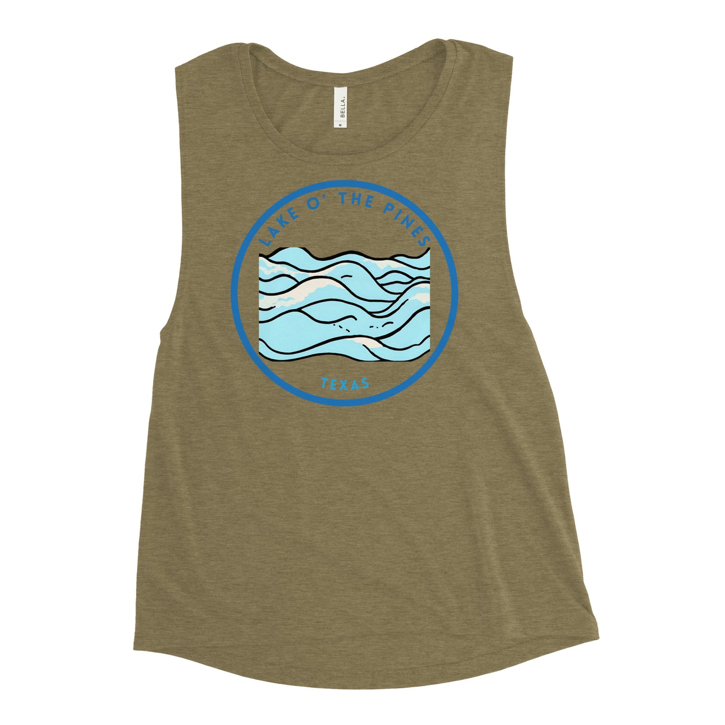 Lake O' the Pines Texas Freshwater Waves Ladies’ Muscle Tank