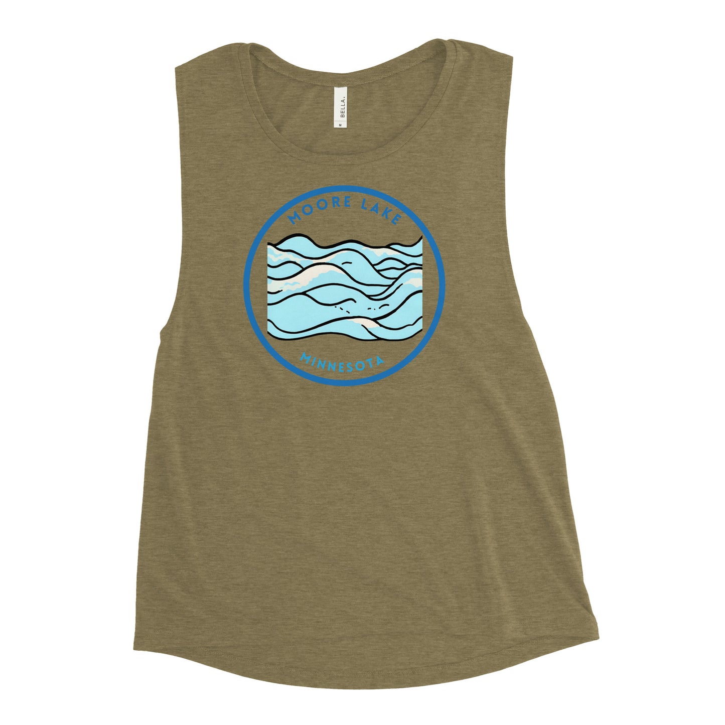 Moore Lake Minnesota Freshwater Waves Ladies’ Muscle Tank