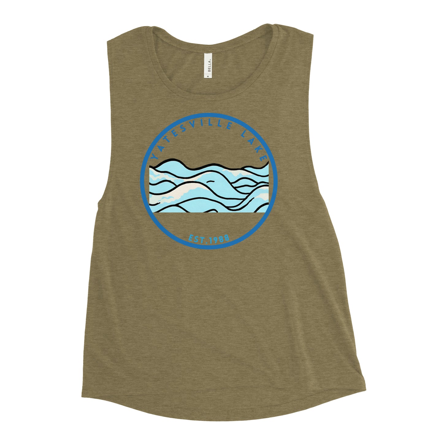 Yatesville Lake Kentucky Freshwater Waves Ladies’ Muscle Tank