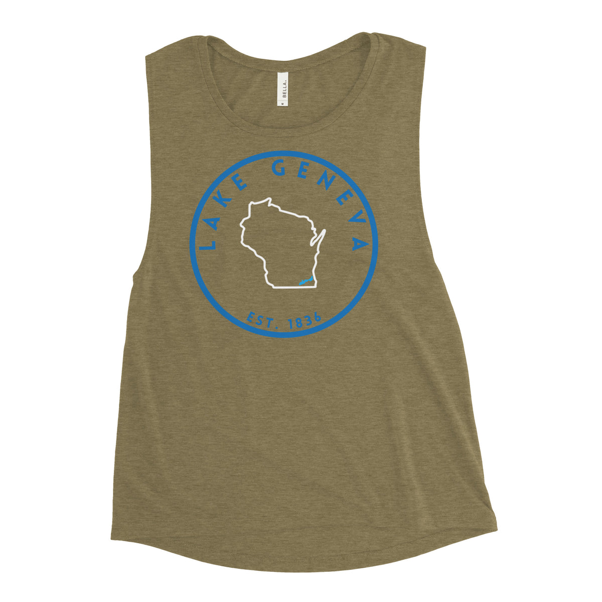 Lake Geneva Wisconsin Freshwater LO Ladies’ Muscle Tank