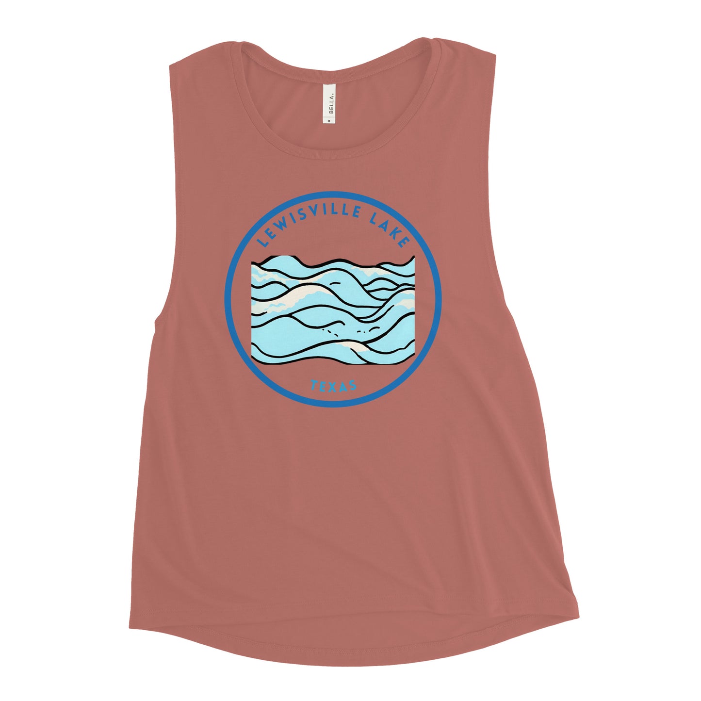 Lewisville Lake Texas Freshwater Waves Ladies’ Muscle Tank