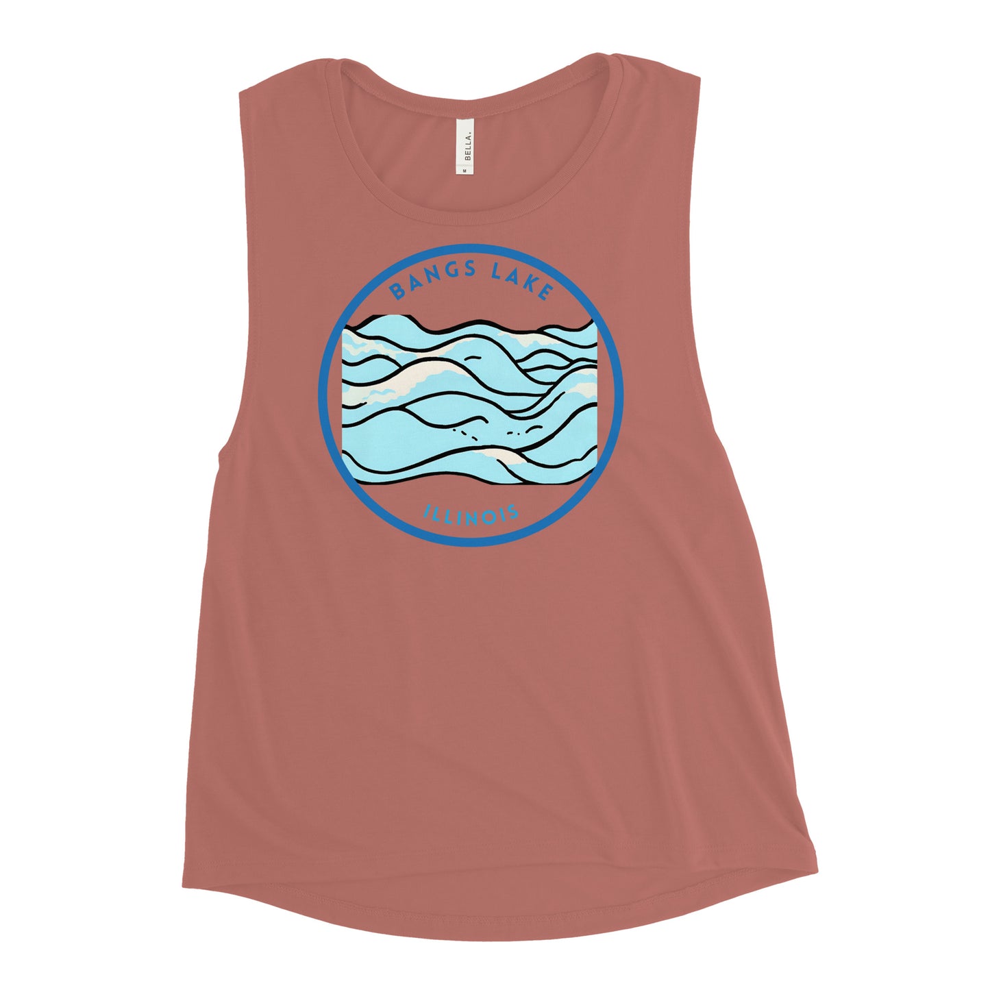 Bangs Lake Illinois Freshwater Waves Ladies’ Muscle Tank