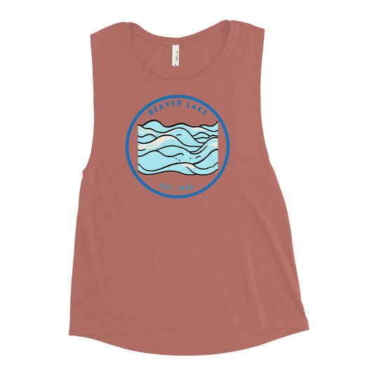 Beaver Lake Arkansas Freshwater Waves Ladies’ Muscle Tank