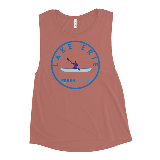 Lake Erie Great Lakes Freshwater Kayak Ladies’ Muscle Tank
