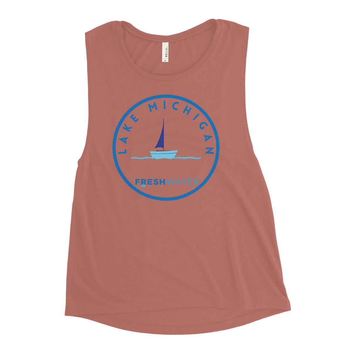 Lake Michigan Freshwater Sailing Ladies’ Muscle Tank