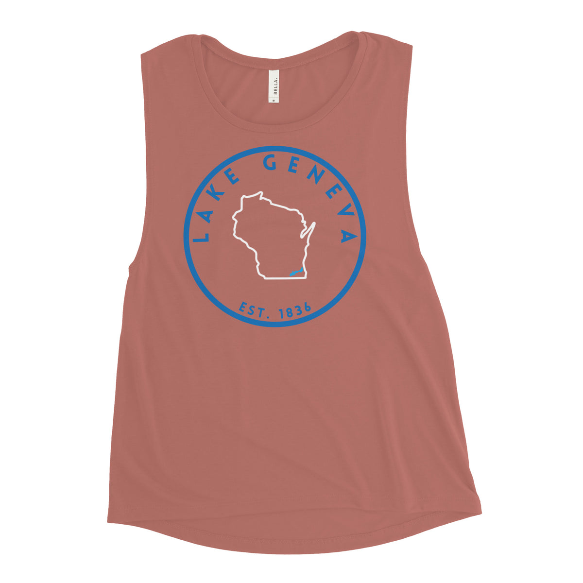 Lake Geneva Wisconsin Freshwater LO Ladies’ Muscle Tank