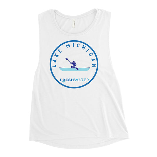 Lake Michigan Freshwater Kayak Ladies’ Muscle Tank