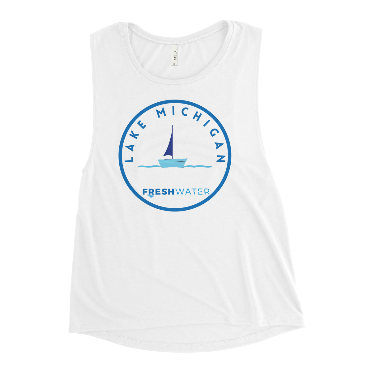 Lake Michigan Freshwater Sailing Ladies’ Muscle Tank