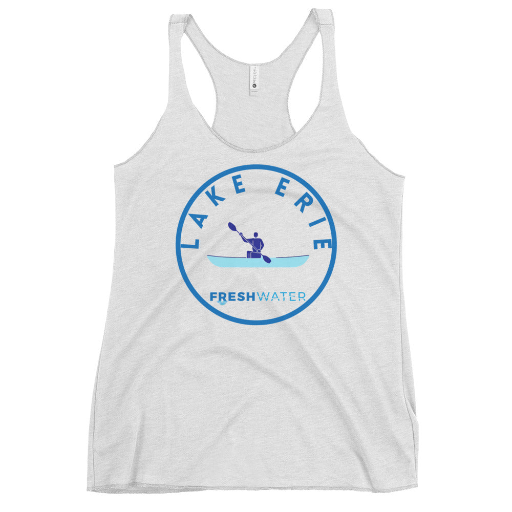Lake Erie Great Lakes Freshwater Kayak Women's Racerback Tank