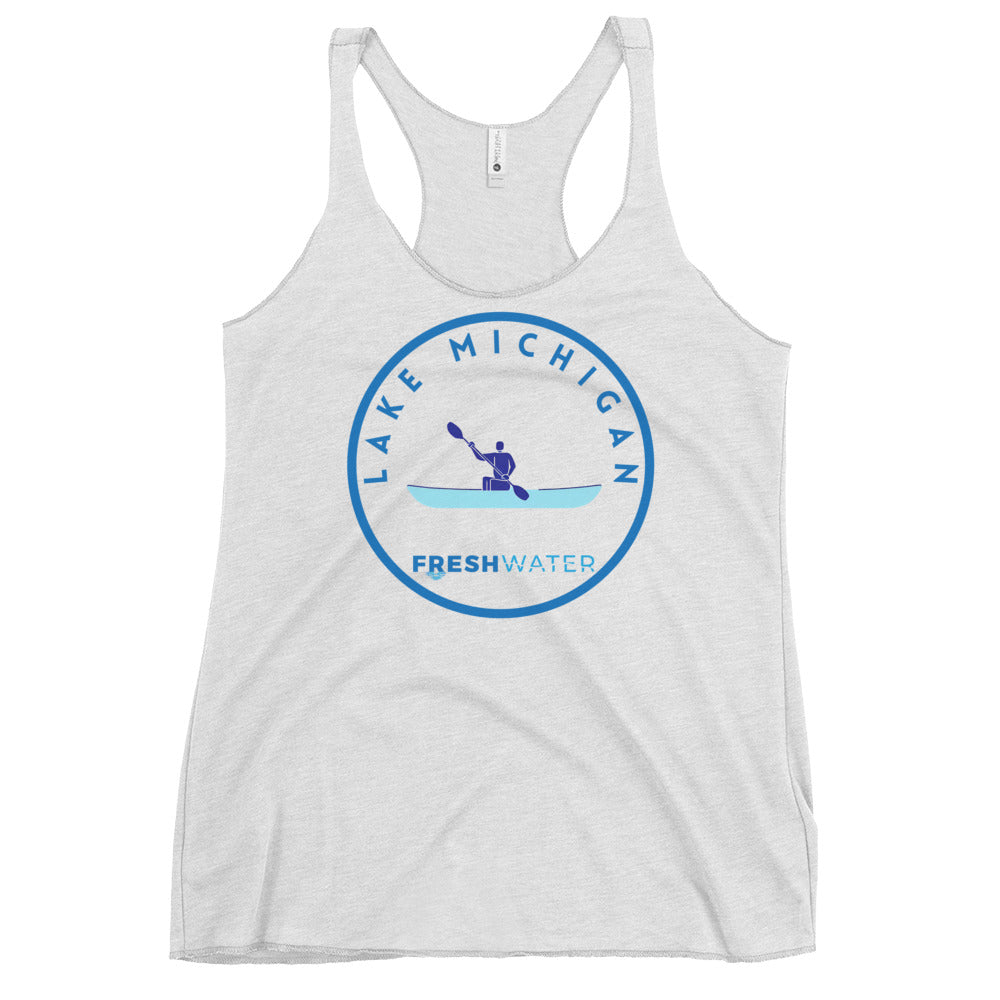 Lake Michigan Freshwater Kayak Women's Racerback Tank