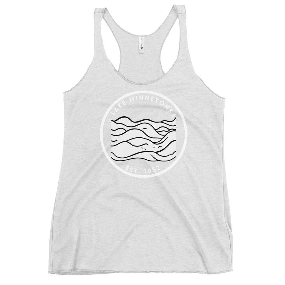 Lake Minnetonka Minneota Freshwater Waves BW Women's Racerback Tank
