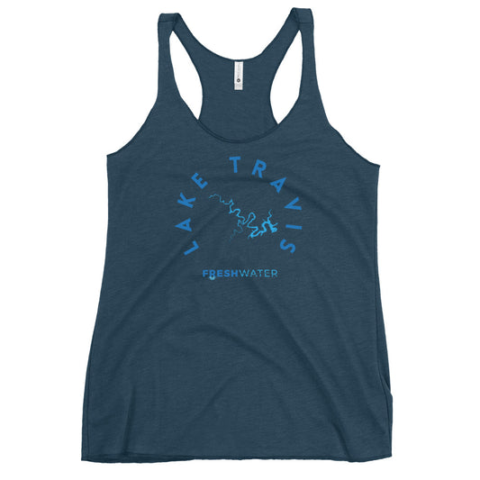 Lake Travis Texas Freshwater Blue Women's Racerback Tank