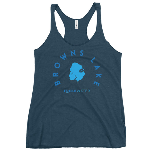 Browns Lake Wisconsin Freshwater B Women's Racerback Tank