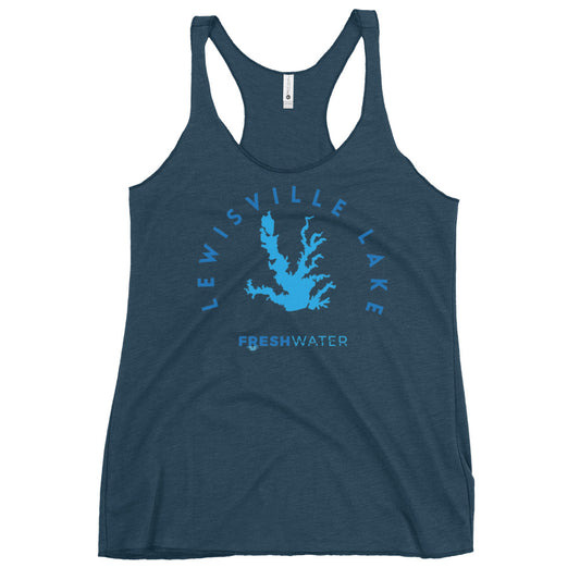 Lewisville Lake Texas Freshwater Blue Women's Racerback Tank