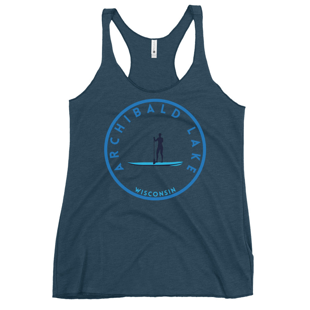 Archibald Lake Wisconsin Freshwater Paddle Women's Racerback Tank