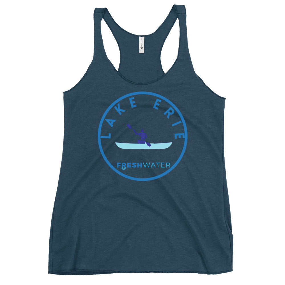 Lake Erie Great Lakes Freshwater Kayak Women's Racerback Tank